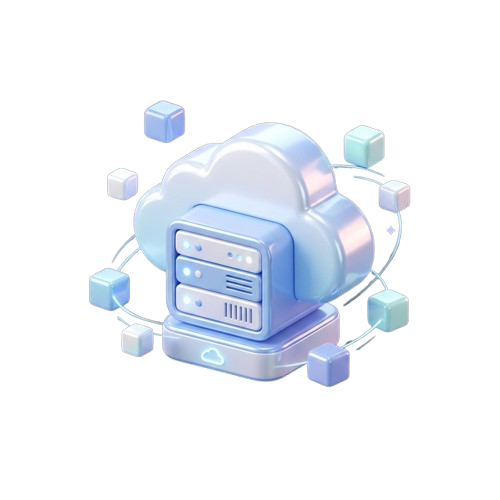 3D Cloud Server Illustration