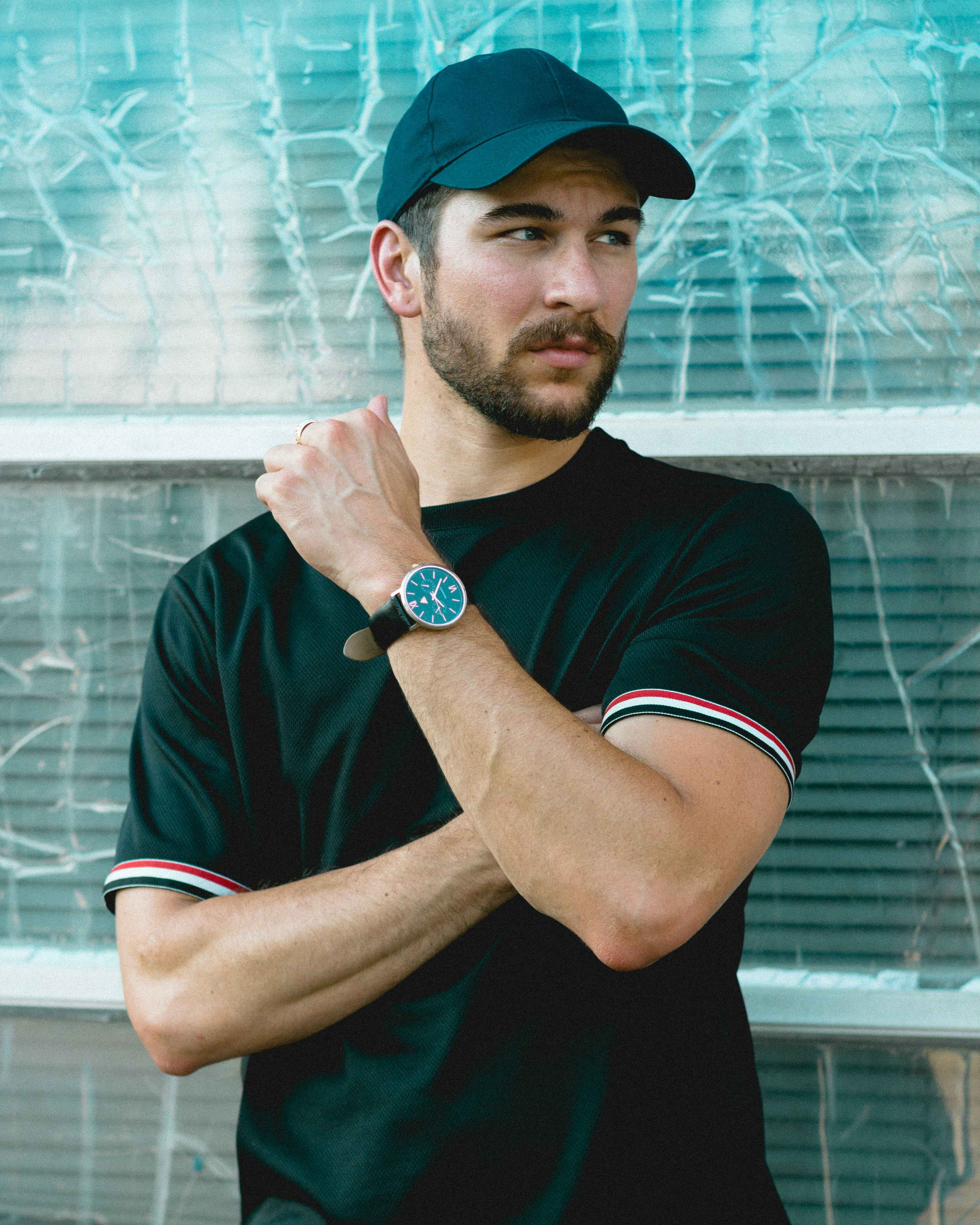 Striped-cuff tee reference